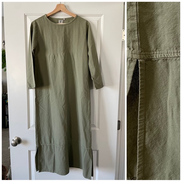 El Huarache 100% Cotton Made in Guatemala Sage Green Dress - Picture 1 of 7